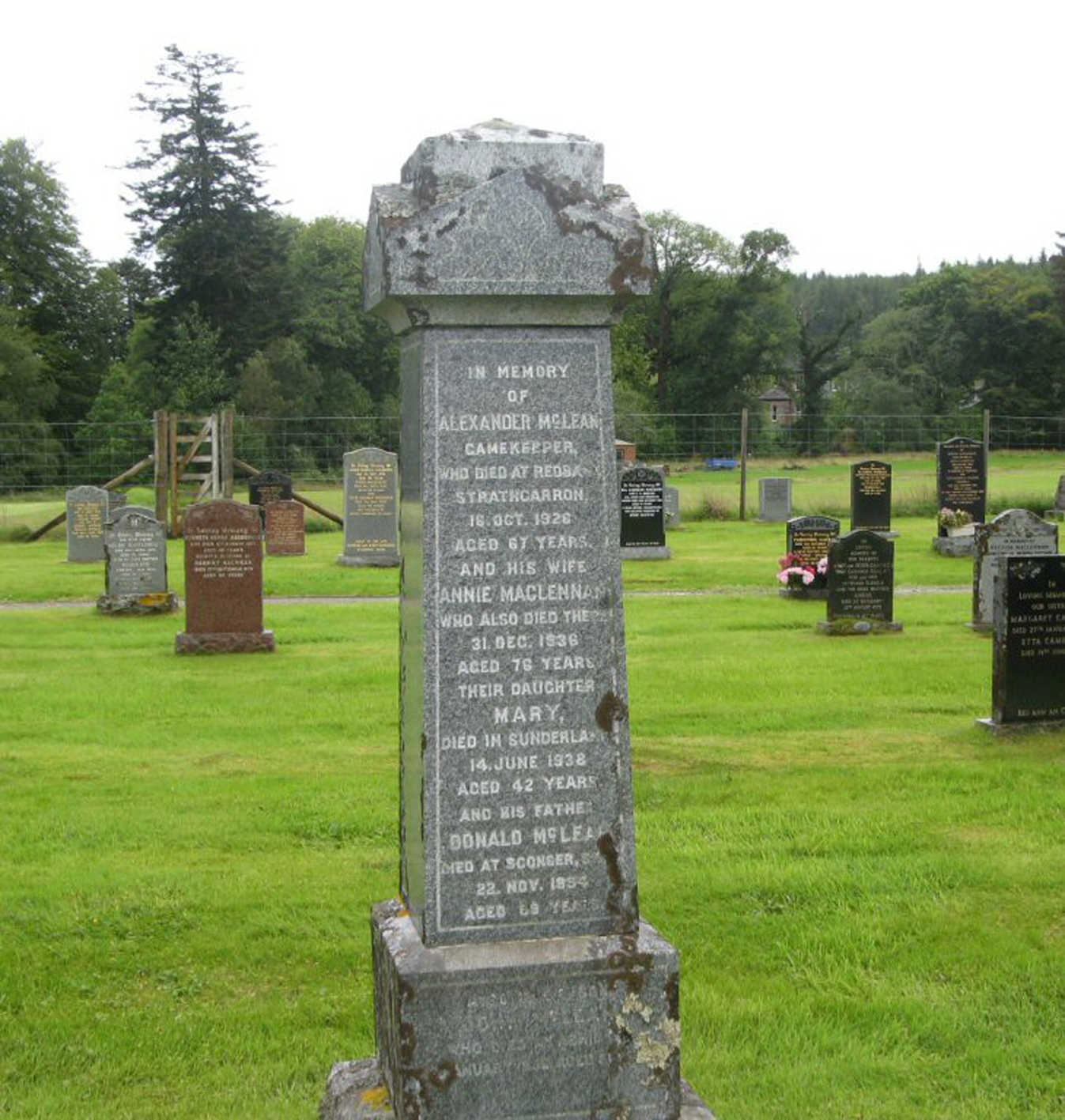 Photo of headstones/Annie MacLennan died 1936 MI Lochcarron New